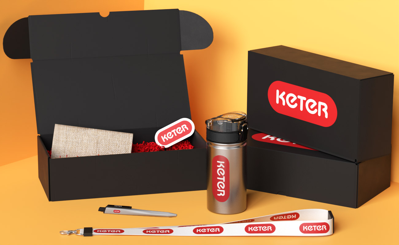 Example Merch Pack Box Branded Merch Packs with Logo, Expo M Merch Pack