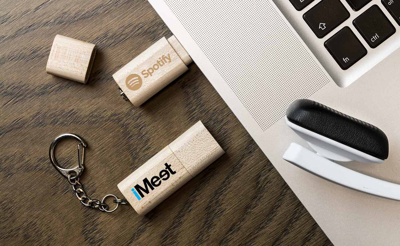 pre-loaded custom wooden flash drives
