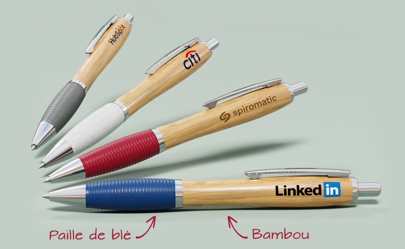 Promotional bamboo pens with wheat straw plastic