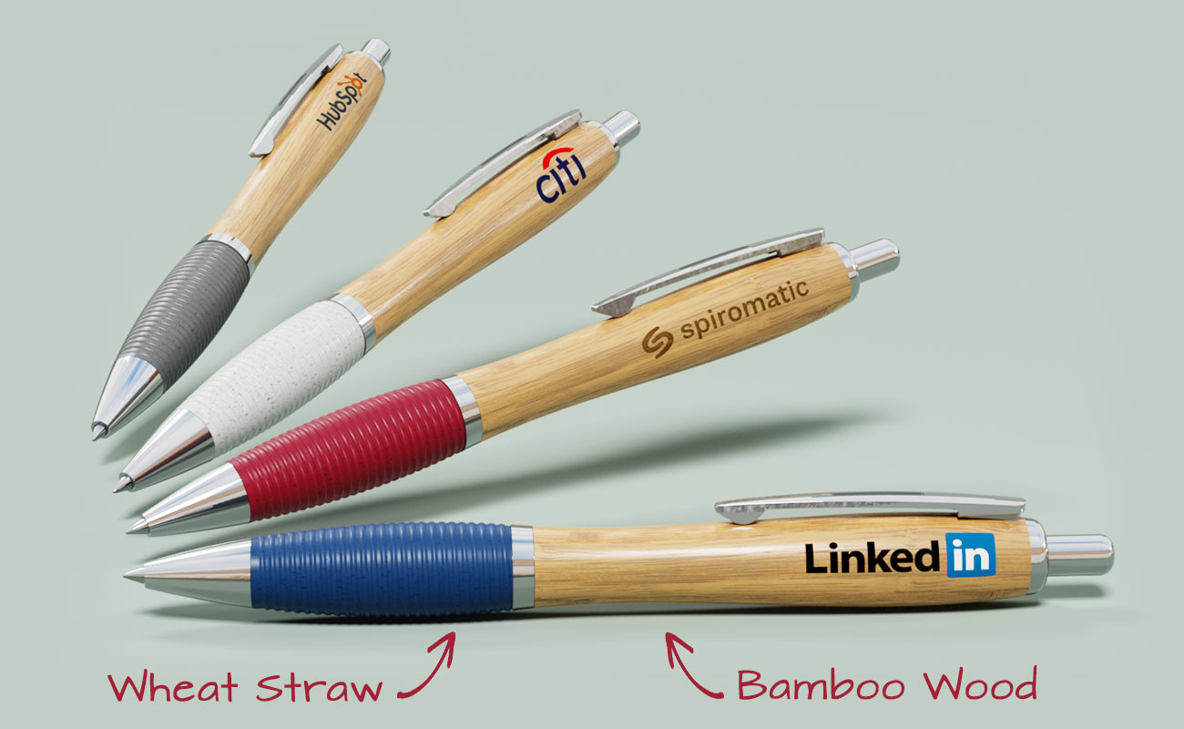 Promotional bamboo pens with wheat straw plastic