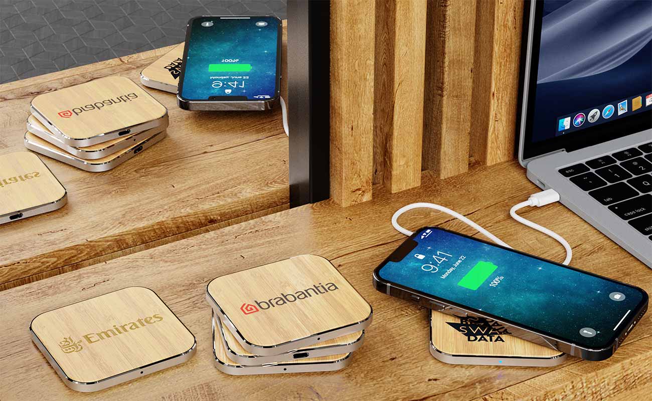 Savanna - Custom Bamboo Wireless Charger gallery thumbnail